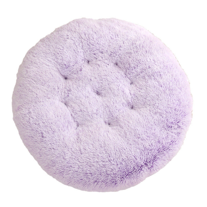 Round Plush Pet Bed for Cats & Dogs