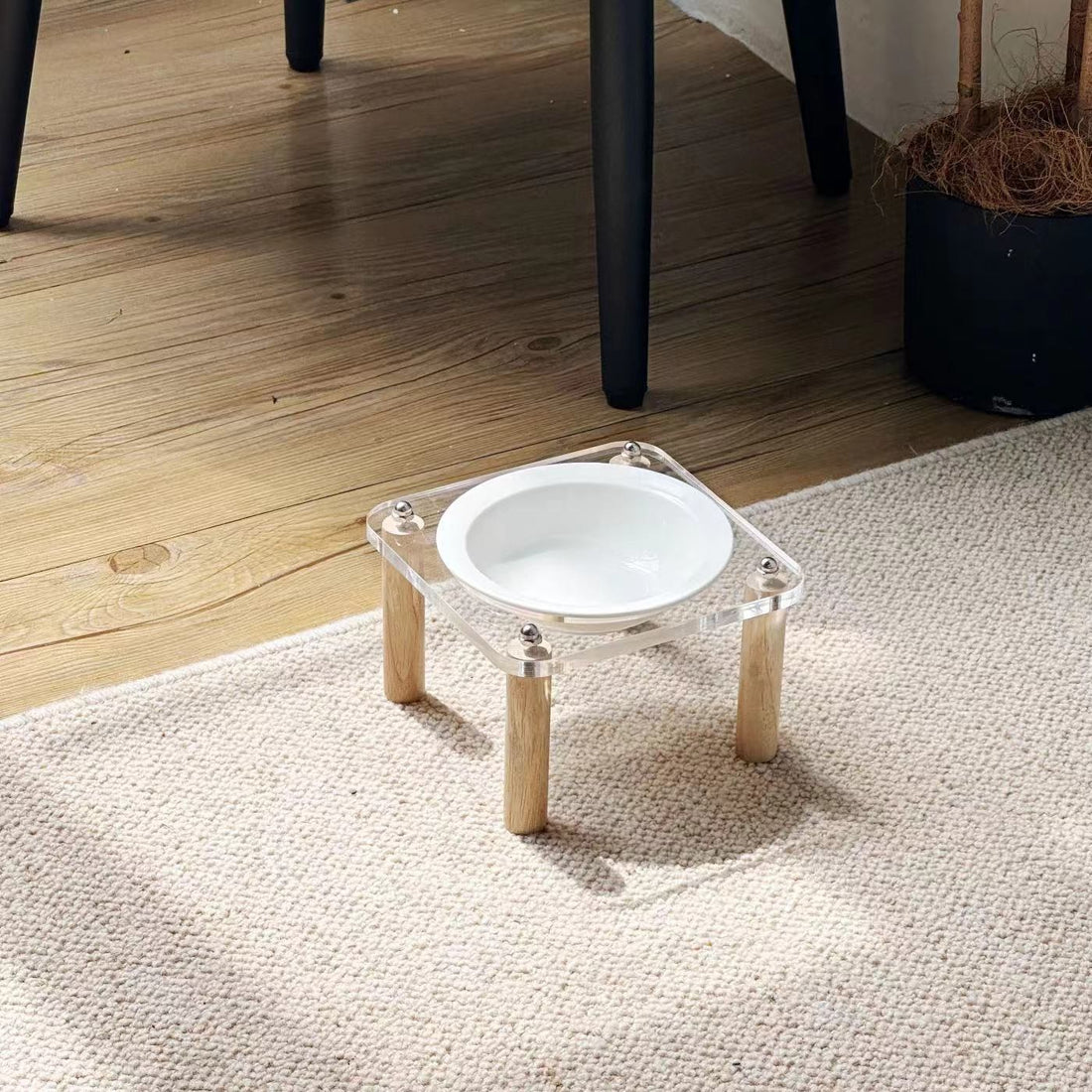 Anti-Tip Elevated Double Pet Bowl