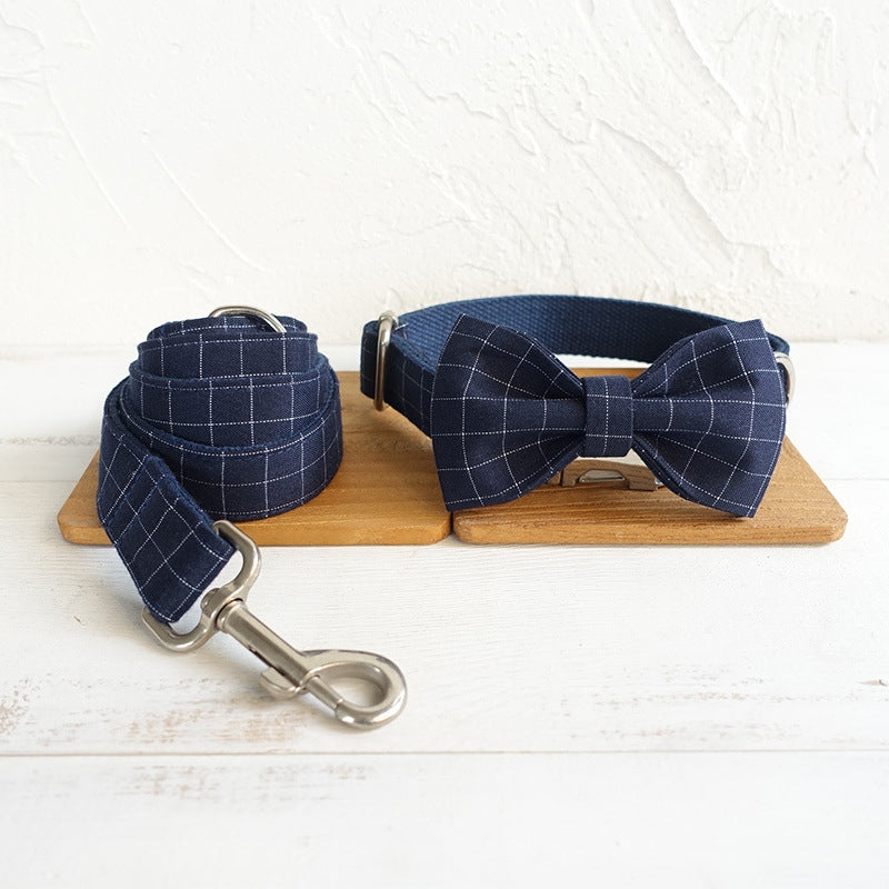 Comfortable double bow dog collar
