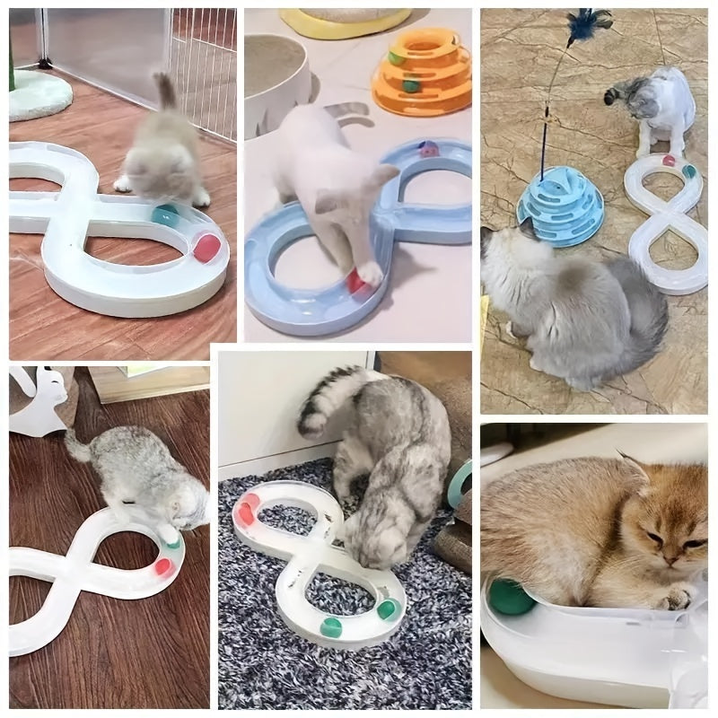 Self-Spinning Cat Track Ball Toy