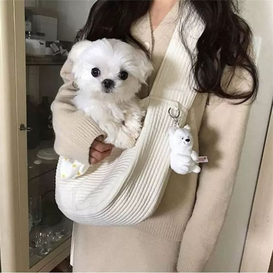 Handmade Canvas Pet Travel Shoulder Bag
