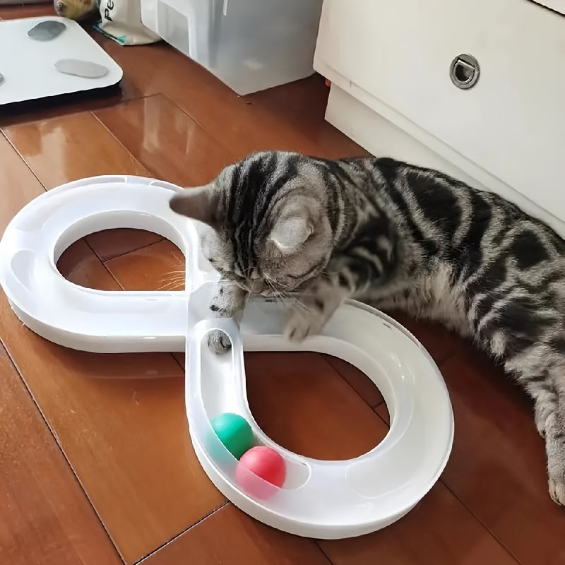 Self-Spinning Cat Track Ball Toy