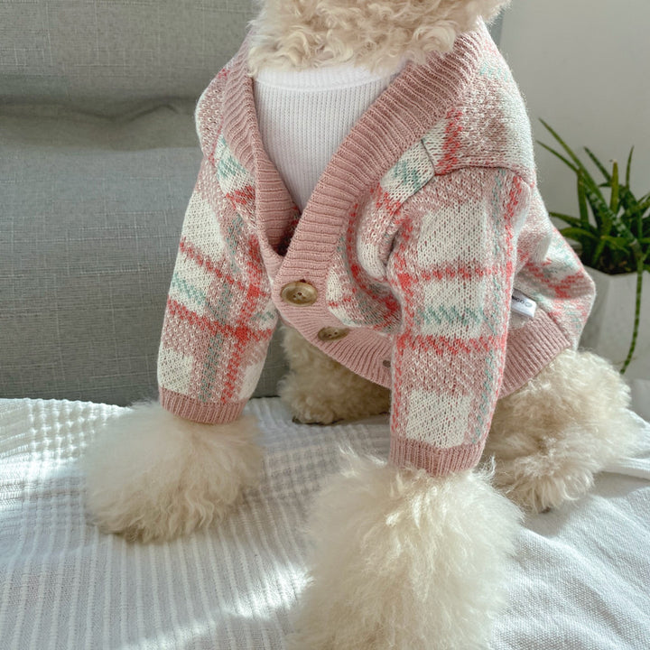 Korean Pink Winter Dog Sweater