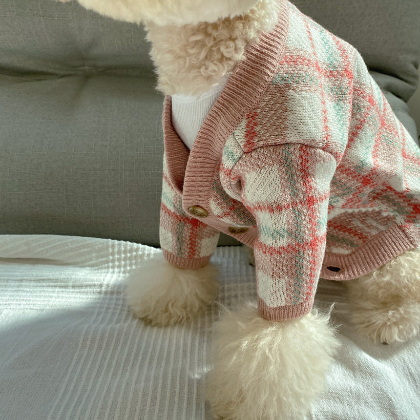 Korean Pink Winter Dog Sweater