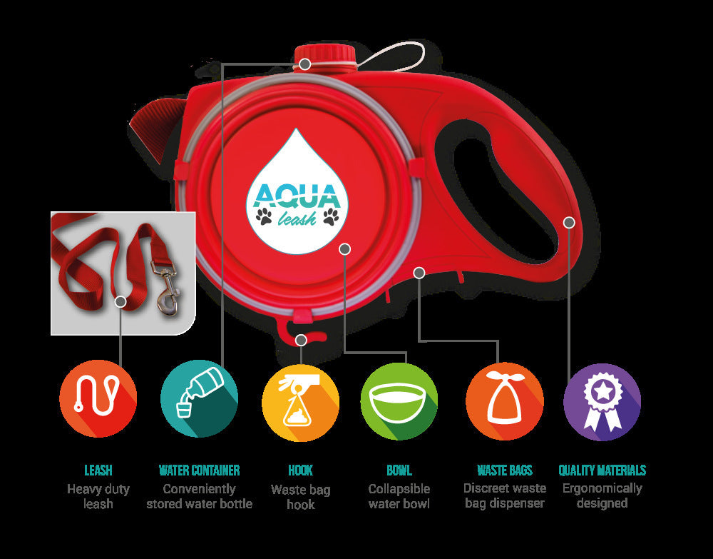 Multifunctional Portable Pet Water Bottle Leash