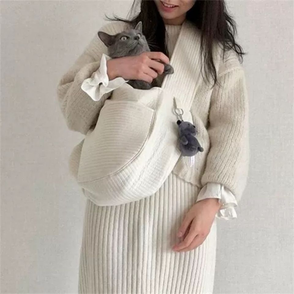 Handmade Canvas Pet Travel Shoulder Bag