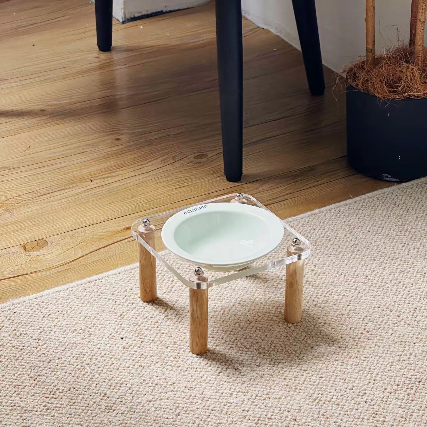 Anti-Tip Elevated Double Pet Bowl