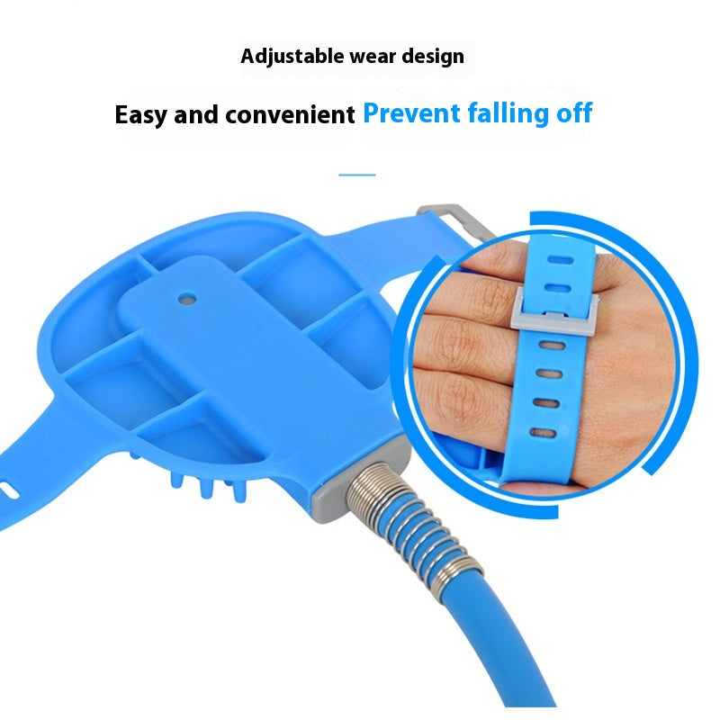 Pet Silicone Bathing Gloves with Handheld Massage Brush