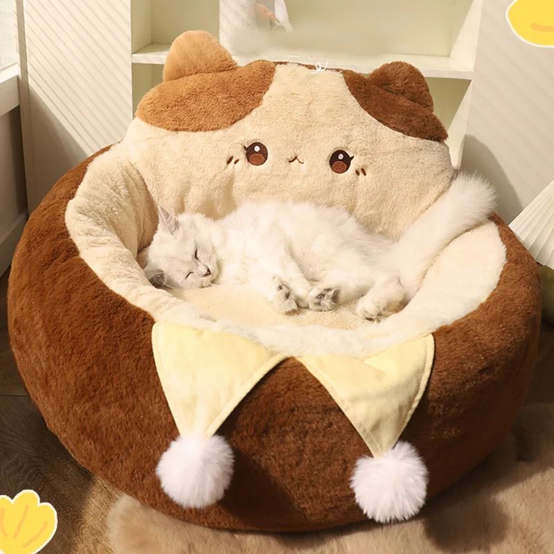 Round Winter-Soft Pet Bed for Cats & Dogs