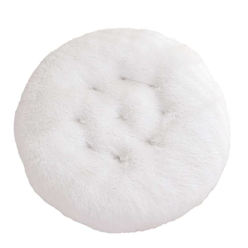 Round Plush Pet Bed for Cats & Dogs