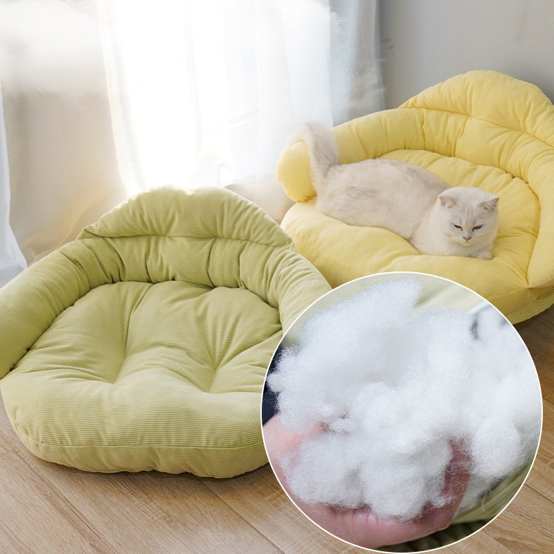 Four-Season Elevated Solid Wood Cat Bed