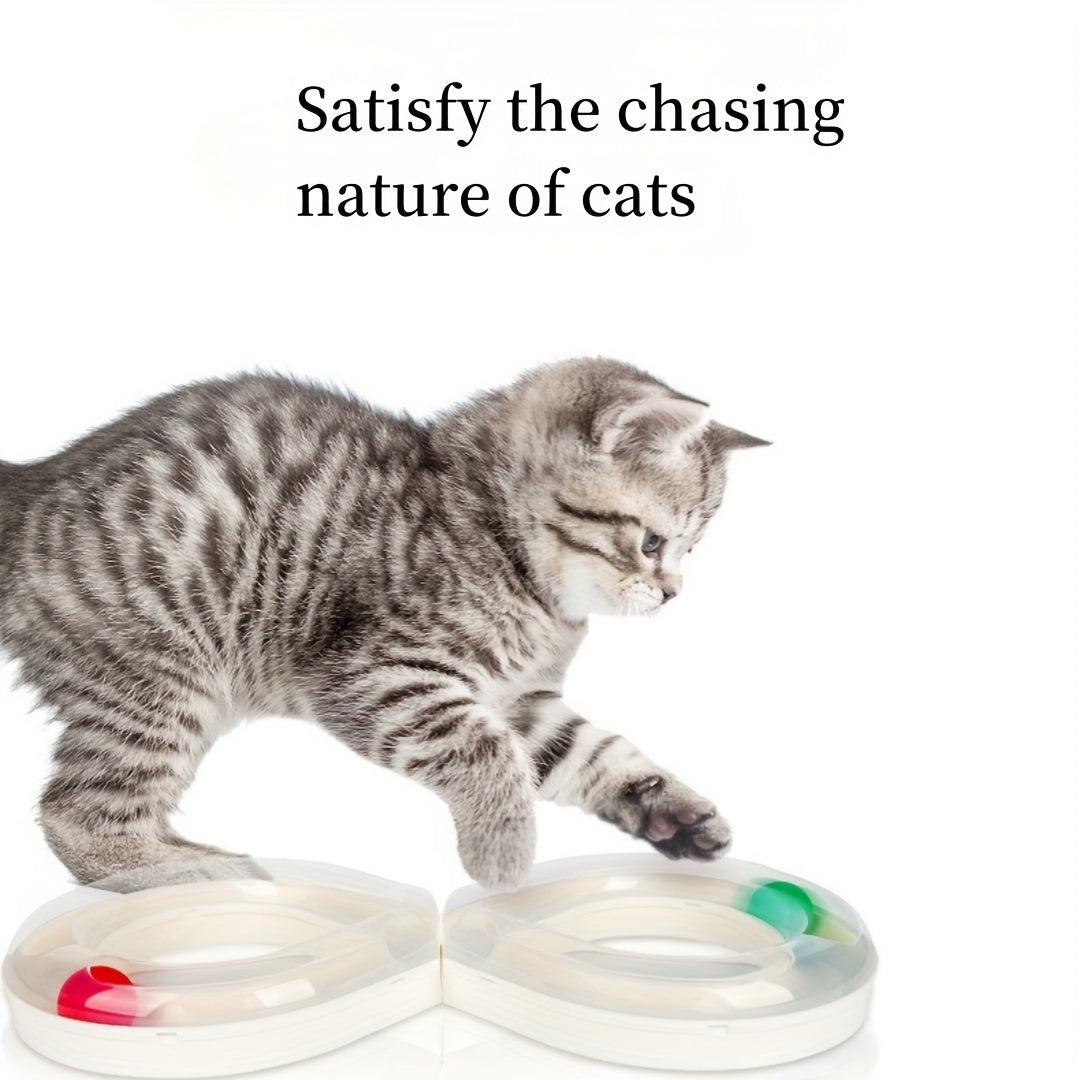 Self-Spinning Cat Track Ball Toy