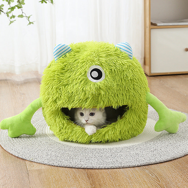 Fluffy Round Cat & Small Dog Bed