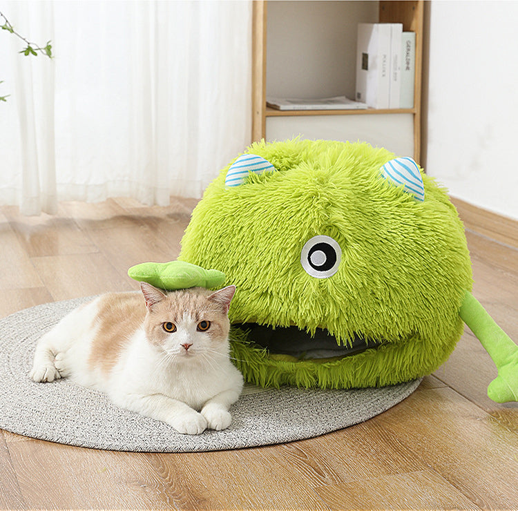 Fluffy Round Cat & Small Dog Bed