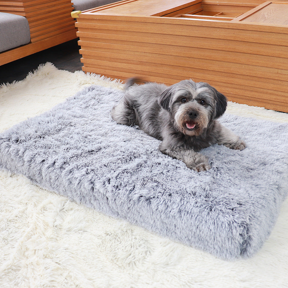 Plush Memory Foam Square Pet Bed