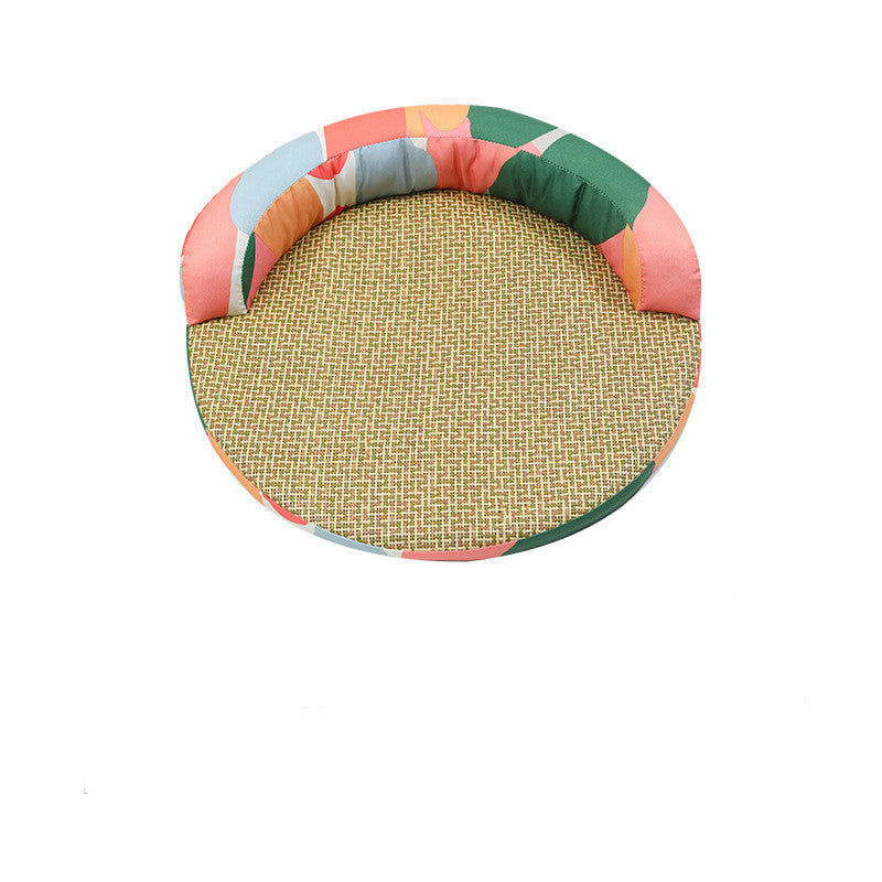 Summer Rattan Pet Sofa Bed with Pillow