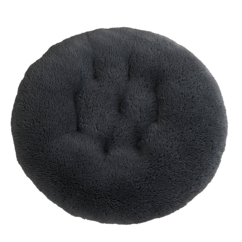 Round Plush Pet Bed for Cats & Dogs