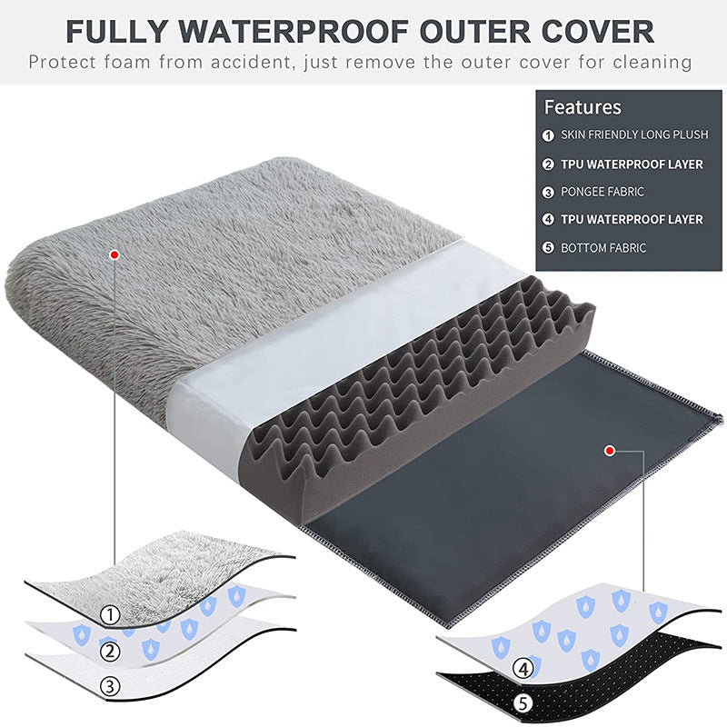 Plush Memory Foam Square Pet Bed