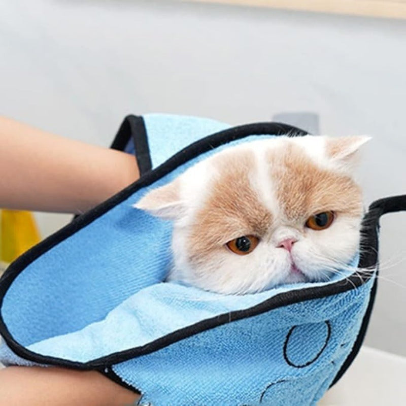 Quick-Absorb Pet Bath Towel for Cats & Dogs