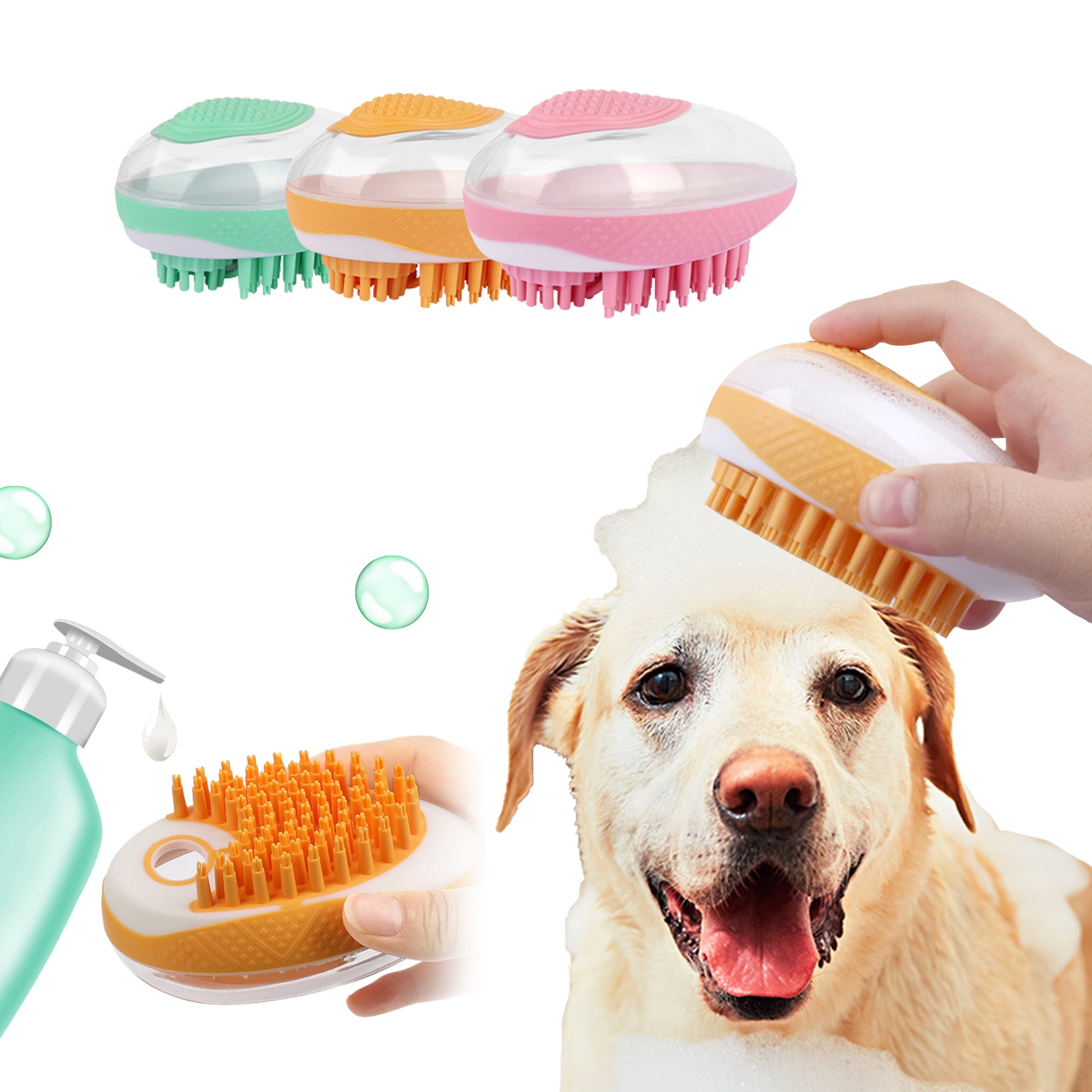 Dog Cat 2-in-1 Silicone Bath Brush