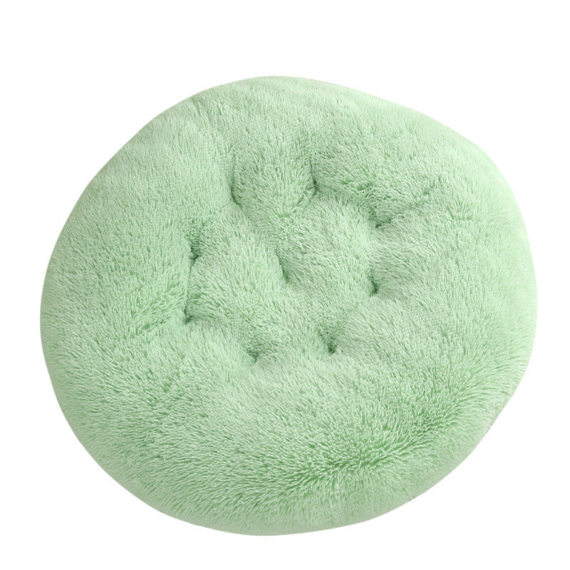 Round Plush Pet Bed for Cats & Dogs