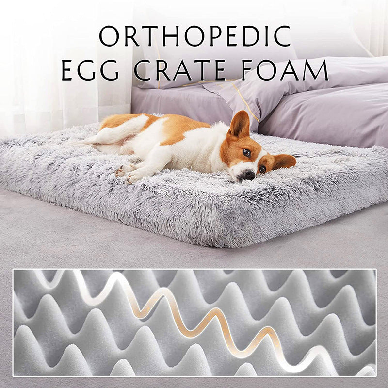 Plush Memory Foam Square Pet Bed