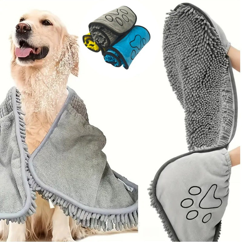Quick-Absorb Pet Bath Towel for Cats & Dogs